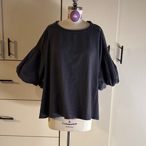 We The Free Charcoal Puff Sleeve Blouse